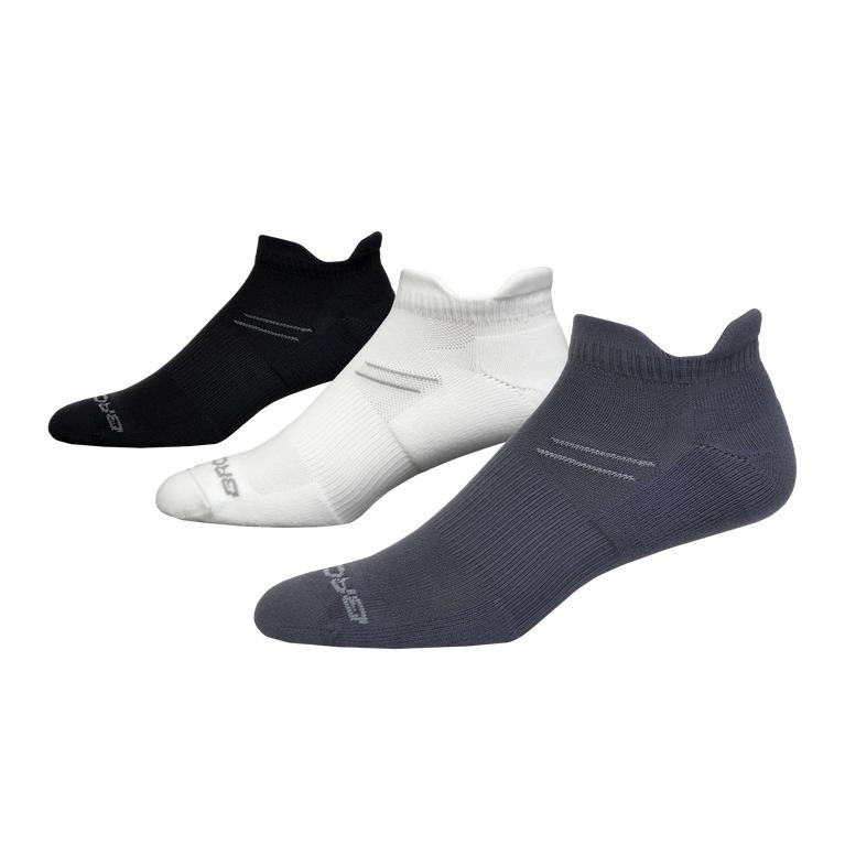 Brooks Men's Run-In 3-Pack Running Socks - Asphalt/DarkGey/White/Black (VAHQ78913)